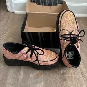 Pink glitter mondo platform creepers by T.U.K women’s size 8 men’s 6